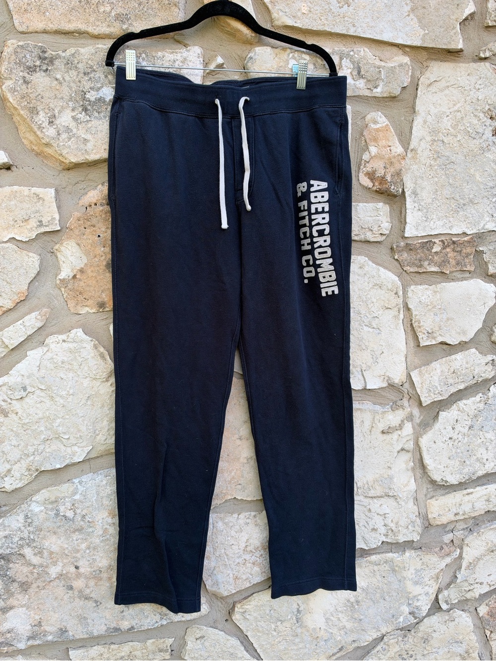 Mens Abercrombie & Fitch men's navy fleece sweatpants size large